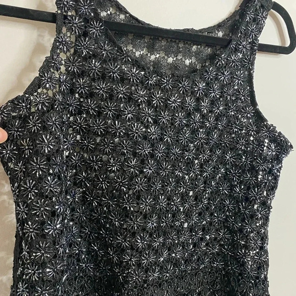 Vintage Black beaded lace crop top - Medium - Picture 3 of 4